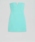 Scanlan Theodore - Scanlan Theodore Tailored Bustier Dress and Crop Jacket in Turquoise