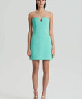 Scanlan Theodore - Scanlan Theodore Tailored Bustier Dress in Turquoise