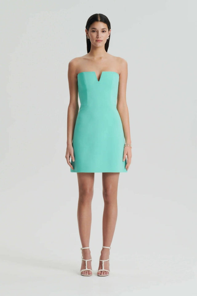 Scanlan Theodore - Scanlan Theodore Tailored Bustier Dress in Turquoise