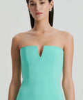Scanlan Theodore - Scanlan Theodore Tailored Bustier Dress in Turquoise