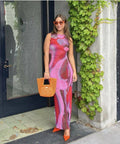 Scanlan Theodore - Scanlan Theodore The Italian Watercolour Print Dress in Raspberry