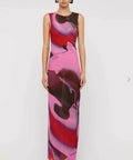 Scanlan Theodore - Scanlan Theodore The Italian Watercolour Print Dress in Raspberry