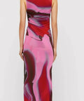 Scanlan Theodore - Scanlan Theodore The Italian Watercolour Print Dress in Raspberry