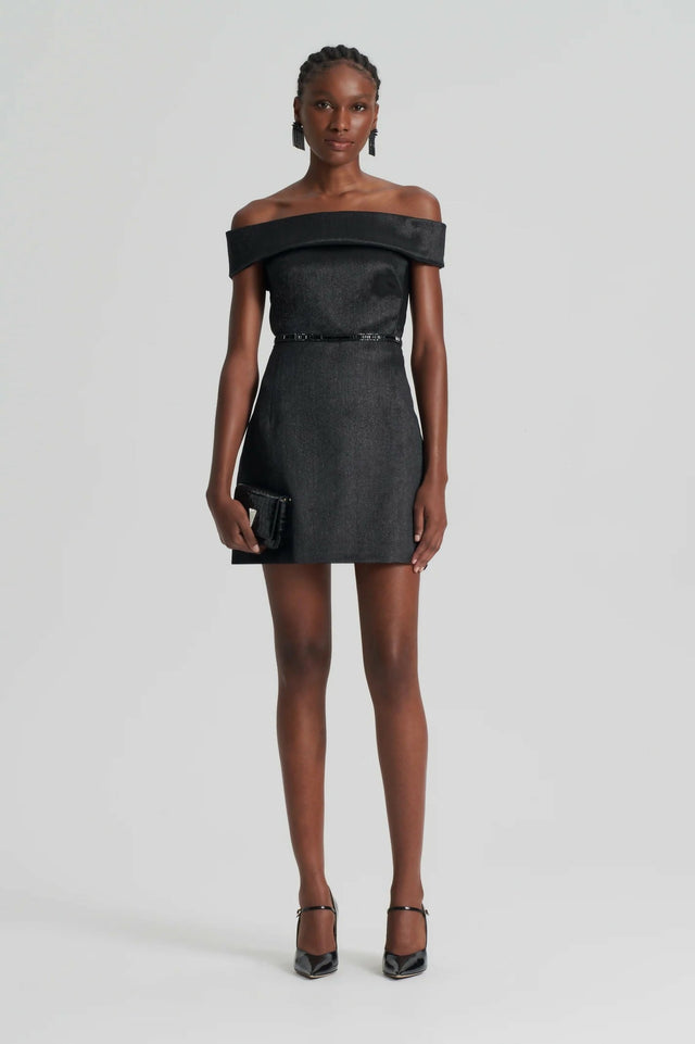 Scanlan Theodore Tinsel Mini Dress Black Size 8 - 8 / Black - Dresses