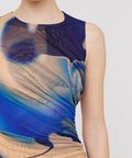 Scanlan Theodore Watercolour Dress Blue Size 8 10 & 12 - Dresses