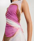 Scanlan Theodore Watercolour Dress Pink Tan Size 6 8 & 10 - Dresses