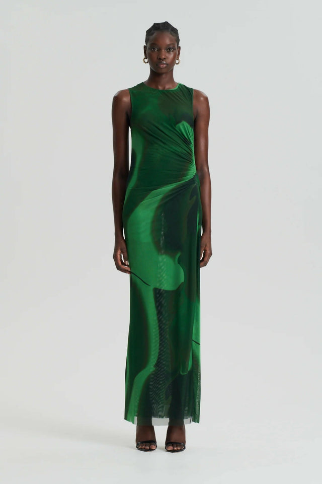 Scanlan Theodore Watercolour Safari Green Size 6 8 10 12 & 14 - Dresses