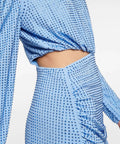 Self Portrait - Self Portrait Blue Rhinestone Jersey Mini Dress