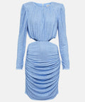 Self Portrait - Self Portrait Blue Rhinestone Jersey Mini Dress