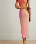 Self Portrait - Self Portrait Crystal-embellished Ombré Stretch-mesh Maxi Dress