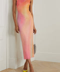 Self Portrait - Self Portrait Crystal-embellished Ombré Stretch-mesh Maxi Dress