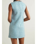 Self Portrait Cutout Embellished Sequined Bouclé Mini Dress - 8 / Blue - Dresses