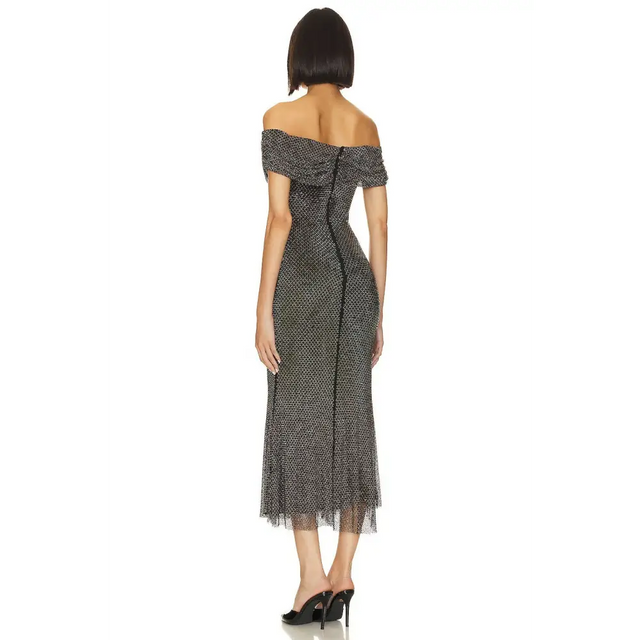 self portrait diamante midi dress Self Portrait Diamante Midi Dress in Black - Passion