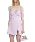 Self Portrait - Embellished Crepe Mini Dress - 8 / Pink - Dresses
