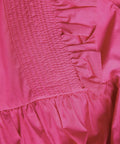 Self-Portrait Hot Pink Cotton Maxi Dress with Ruffle Neckline - 12 / Pink - Dresses
