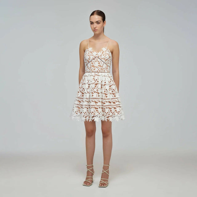 Self Portrait Mini Azalea Dress White Size 14 - 14 / White - Dresses