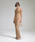 Self Portrait Rhinestone Embellished Dress Beige - 8 / Beige - Dresses