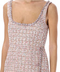 Self-Portrait Scoop Neck Asymmetrical Hem Mini Dress Pink - 6 / Pink - Dresses
