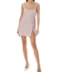 Self-Portrait Scoop Neck Asymmetrical Hem Mini Dress Pink - 6 / Pink - Dresses