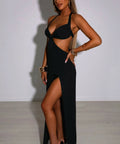 Serinity Black Midi Dress - 8 / Black - Dresses