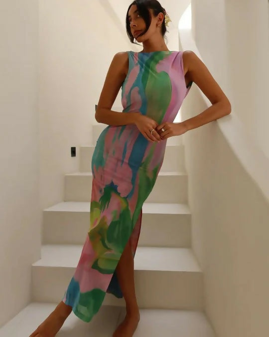 She is OLLÁ Luelle Midi Dress in Gaia