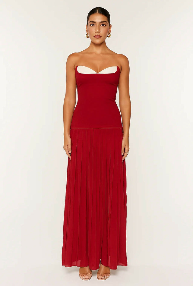 She is Olla Nicolette Maxi Dress in Raspberry - Dresses