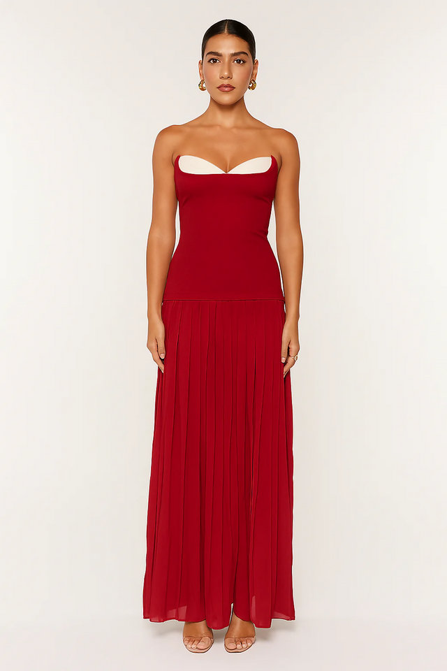 She Is Olla Nicolette Maxi Dress Raspberry Size S