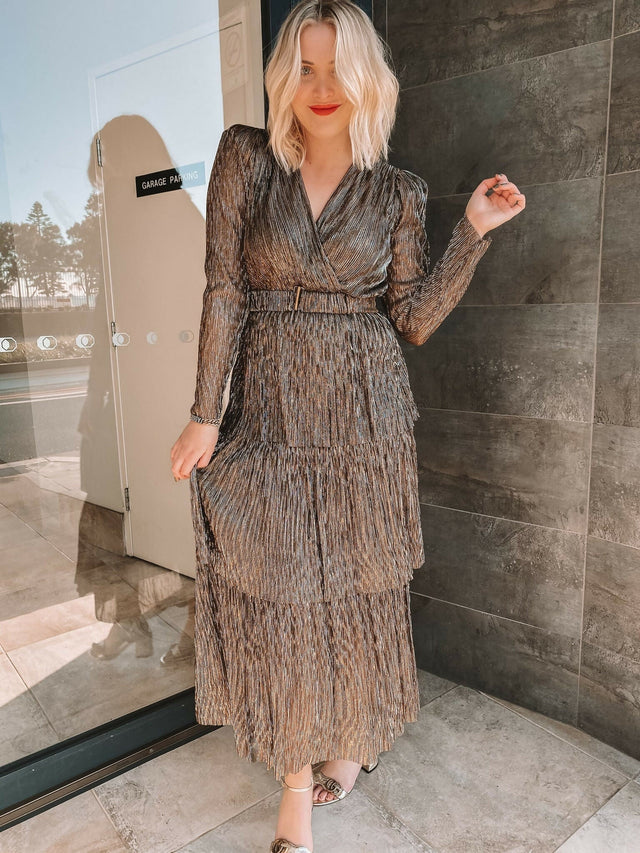 Sheike All that Sparkle Dress Bronze - 14 / Brown - Dresses
