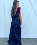 Sheike-Grecian-dress-in-navy-back-view-with-belt-SKU218
