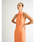 Sheike Jasmine Midi Dress in Apricot - 8 / Orange - Dresses