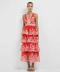 Sheike Ravello Palm Dress Red and White Size 12 - 12 / Red - Dresses