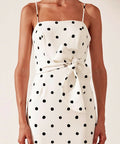 Shona Joy Abigail Trumpet Midi Black & White Polka Dot Size 10 - 10 / Multi - Dresses