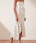 Shona Joy Abigail Trumpet Midi Black & White Polka Dot Size 10 - 10 / Multi - Dresses