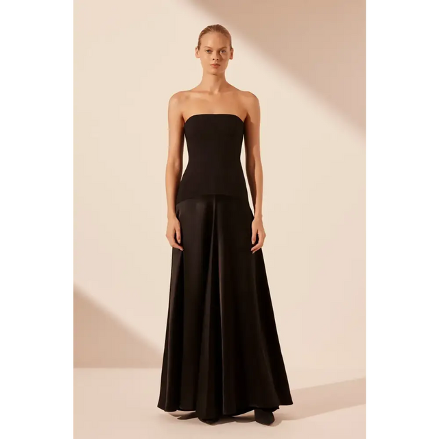Shona Joy Adri Strapless Panelled Maxi Dress in Black Size 12 - 12 / Black - Dresses