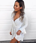 Shona Joy Aimee Frill Cuff Drawstring Dress - 6 / Gray - Dresses