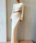 Shona Joy Arienzo Asymmetrical Lace Up Maxi Dress - Cream - Dresses