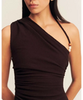 Shona Joy Beau Gathered Asymmetrical Midi Dress - Dresses