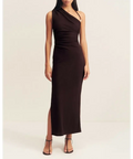 Shona Joy Beau Gathered Asymmetrical Midi Dress - Dresses