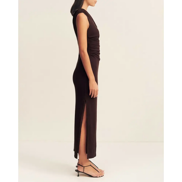 Shona Joy Beau Gathered Asymmetrical Midi Dress - Dresses