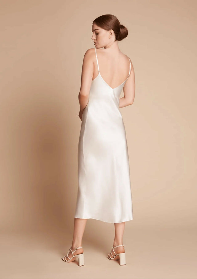 Shona Joy Bias Slip Midi Dress - 6 / White - Dresses