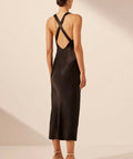 Shona Joy Camille Lace Cross Back Midi Dress - 12 / Black - Dresses
