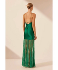 Shona Joy Elle Silk Lace Cowl Maxi Dress Emerald Green - Dresses