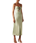 Shona Joy Felicity Lace Up Midi Dress - 6 / Green - Dresses