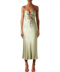 Shona Joy Felicity Lace Up Midi Dress - 6 / Green - Dresses