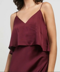 Shona Joy Garnet Bias Frill Slip Maxi Dress - 8 / Red - Dresses