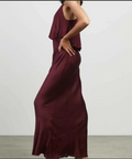 Shona Joy Garnet Bias Frill Slip Maxi Dress - 8 / Red - Dresses