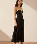 Shona Joy Isola Strapless Ruched Midi Dress - Black - 8 / Black - Dresses