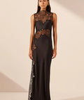 Shona Joy jamila lace high neck maxi dress black 6 / Black Dresses