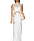 Shona Joy Jamila Lace High Neck Maxi Dress White - Dresses