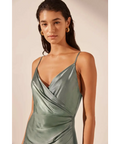Shona Joy La Lune Cross Draped Maxi Dress - 8 / Olive - Dresses